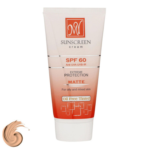 کرم ضدآفتاب رنگی مای مدل SPF60، مناسب پوستهای چرب و مختلط، حجم 50 میلیلیتر