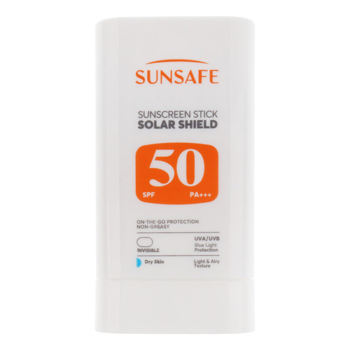 استیک ضد آفتاب بیرنگ صورت و بدن سان سیف SPF 50 مدل Solar Shield محافظ در برابر اشعه UVA و UVB مناسب برای پوست خشک حجم 19 میلیلیتر
