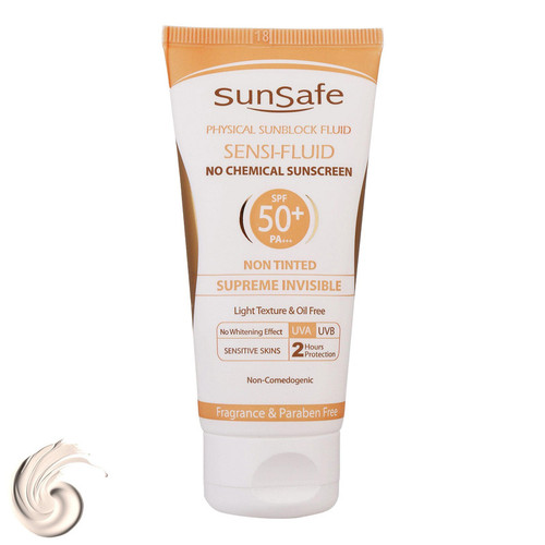 کرم ضدآفتاب سانسیف مدل سنسی فلوئید +SPF50، حجم 50 میلیلیتر