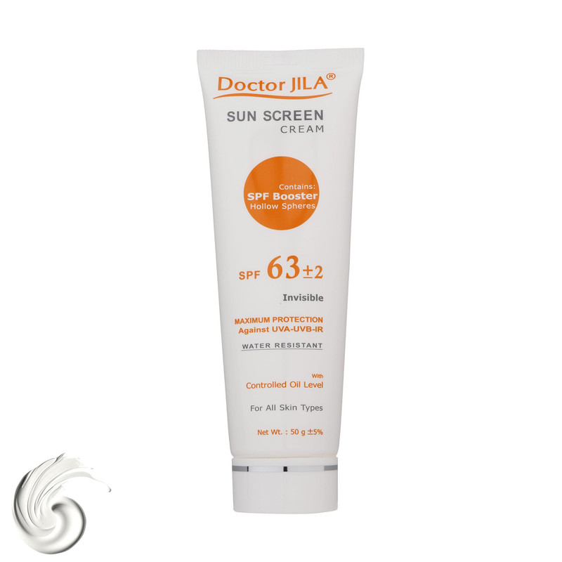 کرم ضد آفتاب بدون رنگ دکتر ژیلا SPF 63 مدل Maximum Protection ‌مناسب انواع پوست‌ وزن 50 گرم
