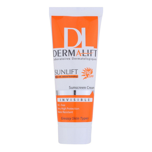 کرم ضدآفتاب بیرنگ درمالیفت مدل SPF50، مناسب پوستهای چرب، حجم 40 میلیلیتر