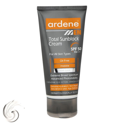 کرم ضدآفتاب بیرنگ آردن SPF50 مدل Total Sun Block مناسب انواع پوست وزن 50 گرم