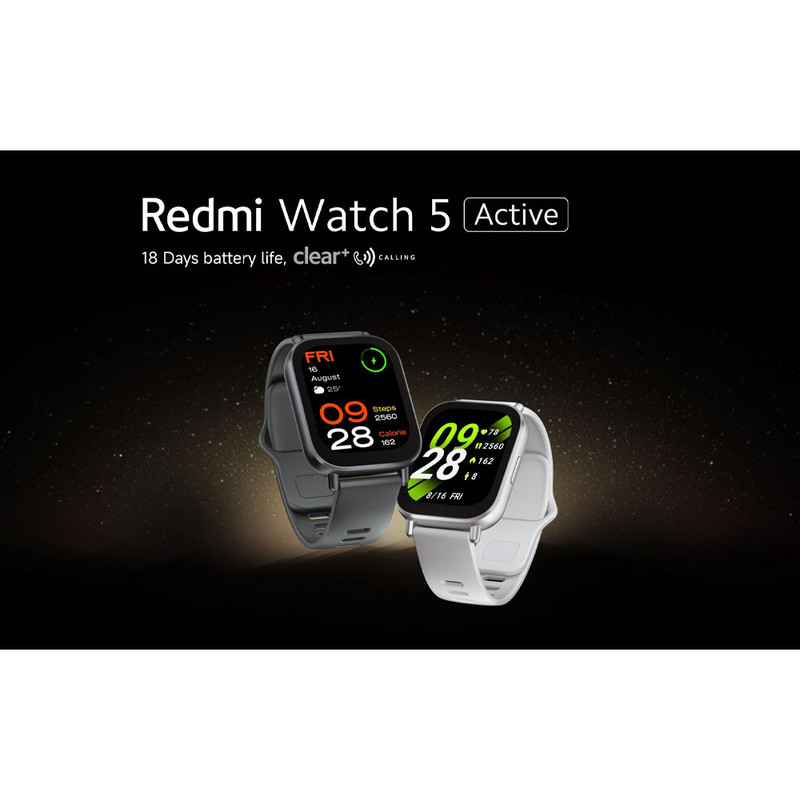 ساعت هوشمند شیائومی مدل Redmi Watch 5 Active - Global دارای قابلیت های قابلیت مکالمه از طریق بلوتوث، قابلیت تغییر طرح ساعت یا تم بند پلاستیک