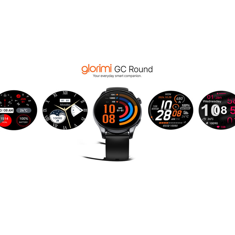 ساعت هوشمند 46 میلیمتری گلوریمی مدل GC Round با بند سیلیکونی