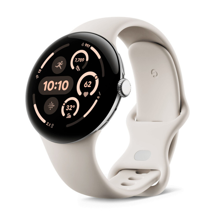 ساعت هوشمند 45 میلیمتری گوگل مدل Pixel Watch 3 با بند سیلیکونی