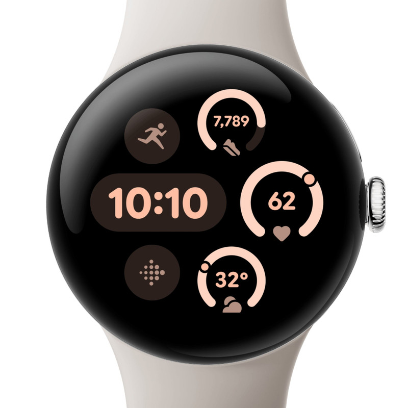 ساعت هوشمند 45 میلیمتری گوگل مدل Pixel Watch 3 با بند سیلیکونی