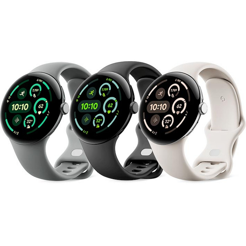 ساعت هوشمند 45 میلیمتری گوگل مدل Pixel Watch 3 با بند سیلیکونی