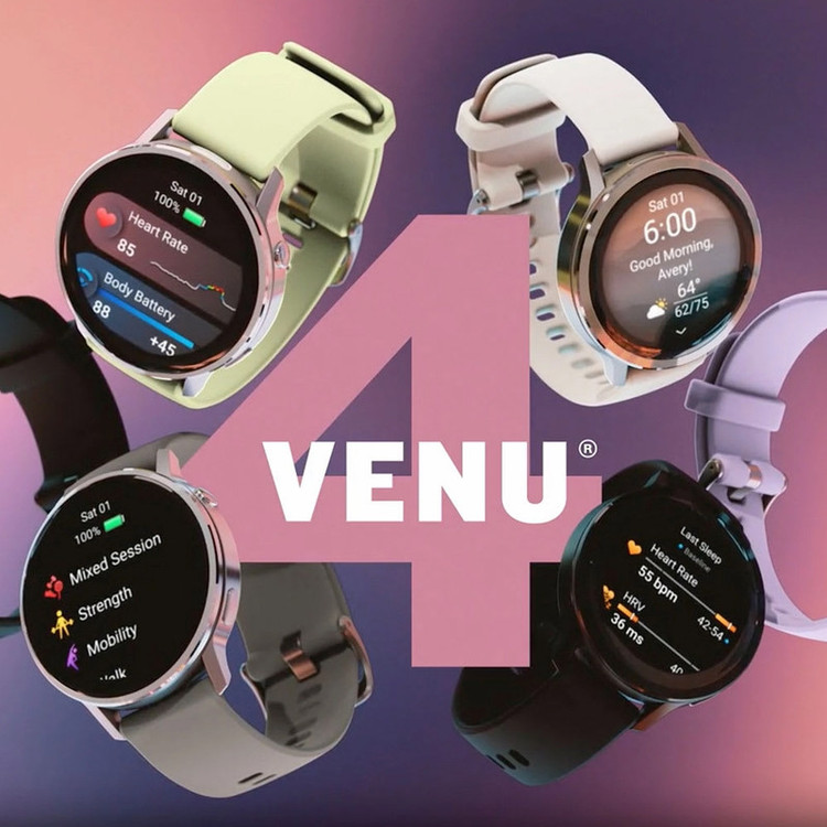 ساعت هوشمند 41 میلیمتری گارمین مدل Venu 4 با بند سیلیکونی