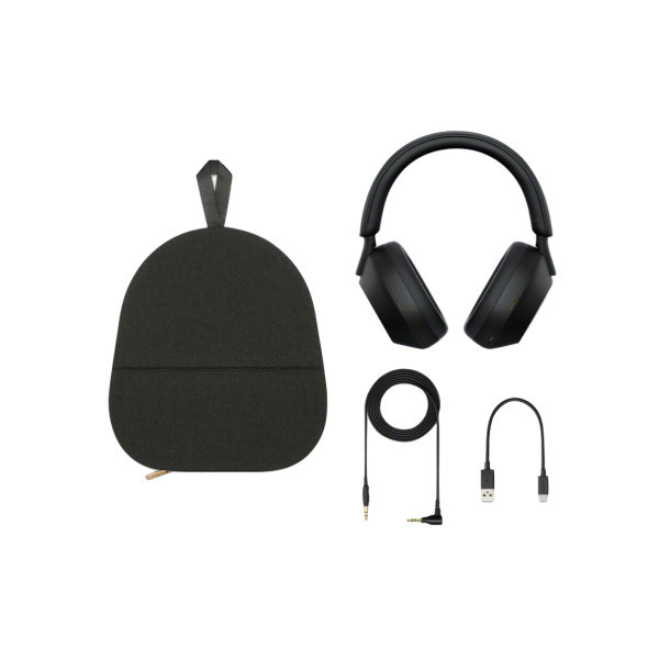 هدفون بیسیم سونی مدل WH-1000XM5 با نویز کنسلینگ فعال (ANC)، درگاه شارژ USB Type-C، دارای 4 میکروفون با فناوری Beamforming، پشتیبانی از دستیار صوتی، قابلیت اتصال همزمان به دو دستگاه