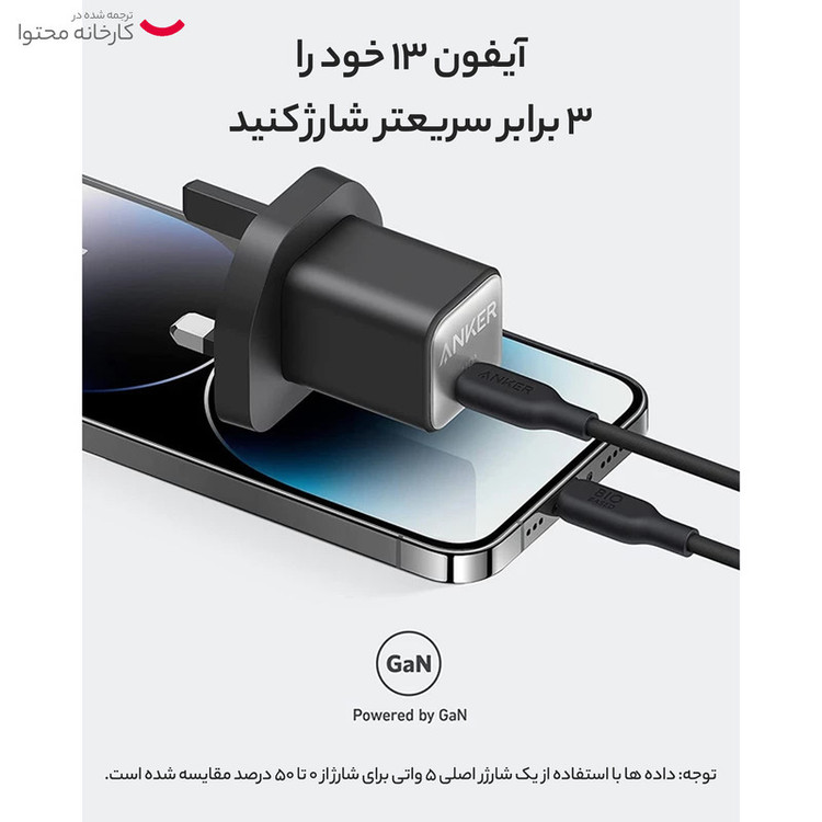 شارژر دیواری 30 واتی انکر مدل 511 Nano 3 A2147