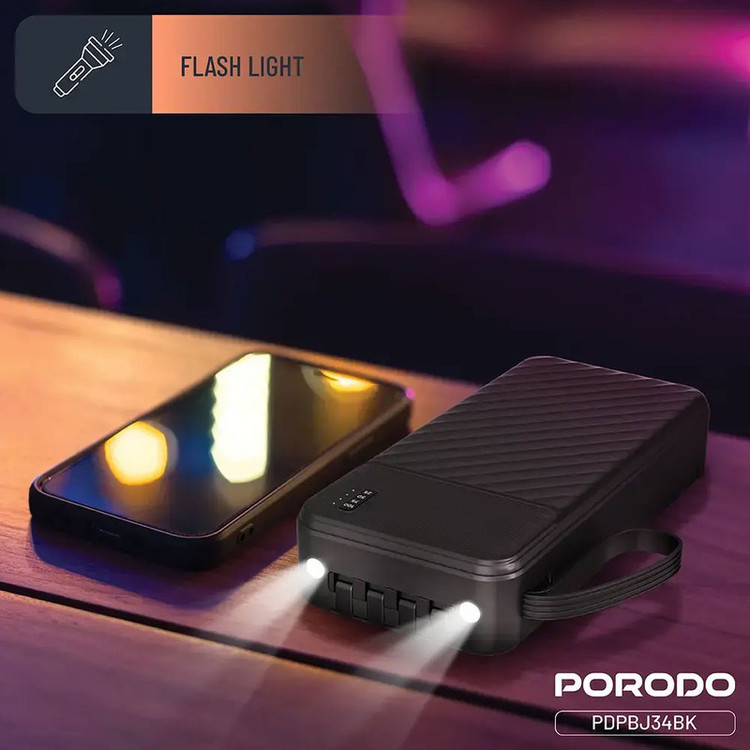 پاوربانک 10.5 وات پرودو مدل Piano PDPBJ34BK ظرفیت 20000 میلیآمپرساعت