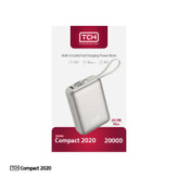 پاوربانک 22.5 وات تی سی اچ مدل Compact 2020 ظرفیت 20000 میلیآمپرساعت به همراه 2 عدد کابل USB-C / لایتنینگ