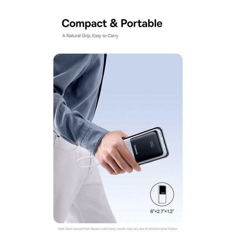 پاوربانک 22 وات بیسوس مدل LIPOW Dual ظرفیت 20000 میلیآمپرساعت به همراه کابل USB-C و لایتنینگ