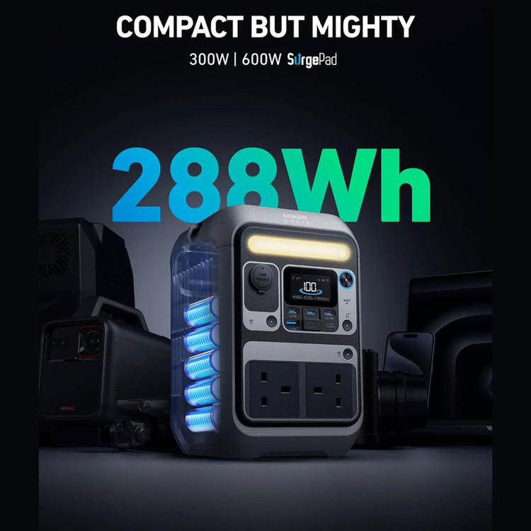 پاور استیشن 300 وات انکر مدل SOLIX C300 A1722 (AC Plug) ظرفیت 90000 میلیآمپرساعت معادل 288 وات ساعت