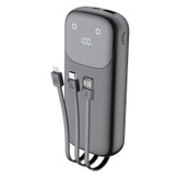 پاوربانک 22.5 وات بودی مدل PB083B1 ظرفیت 10000 میلیآمپرساعت به همراه سه کابل USB-A، USB-C و لایتنینگ