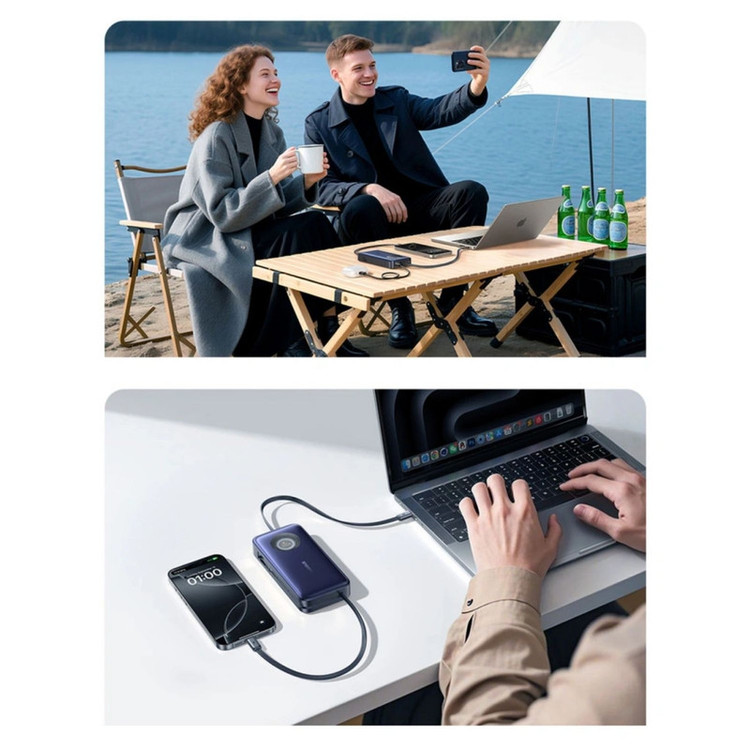 پاوربانک 100 وات بیسوس مدل EnerCore CR11 ظرفیت 20000 میلیآمپرساعت به همراه دو عدد کابل USB-C