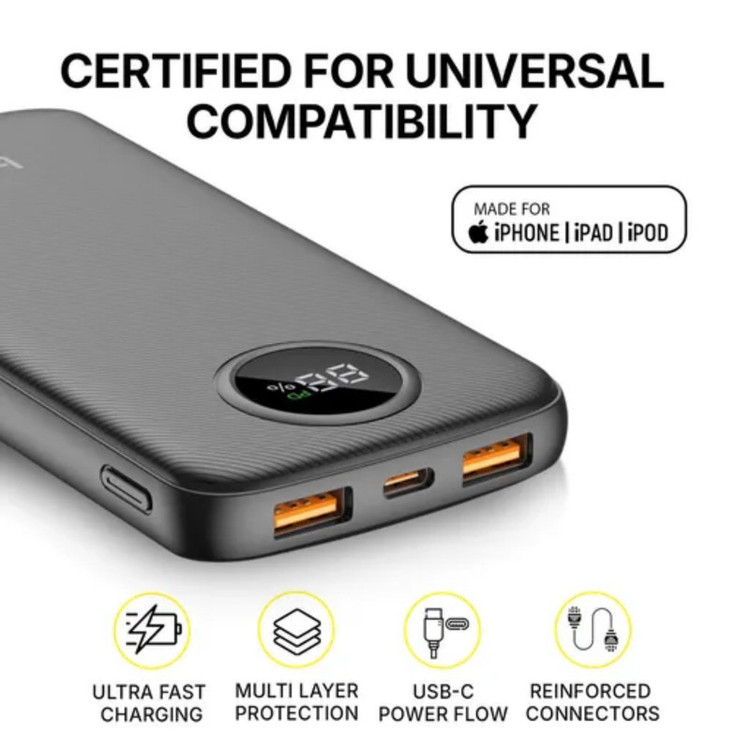 پاوربانک 22.5 وات بودی مدل PB820B1 ظرفیت 10000 میلیآمپرساعت